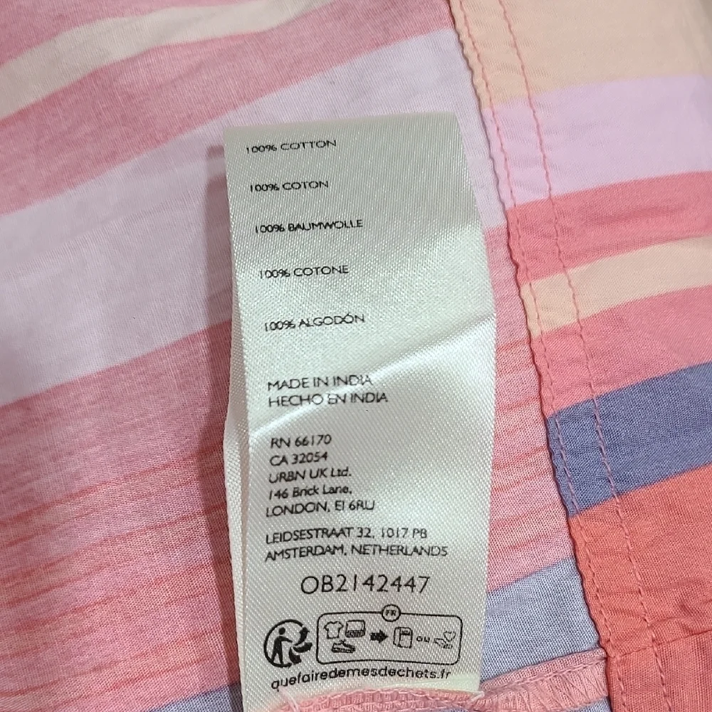 Free People 100% Cotton Striped Pink and Blue Women Dress